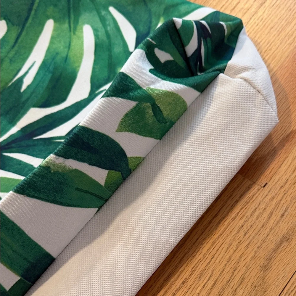 Tropical Green Palm Canvas Beach Tote with Rope Handles